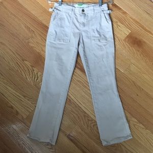 Beige ankle length pants from Anthropologie
